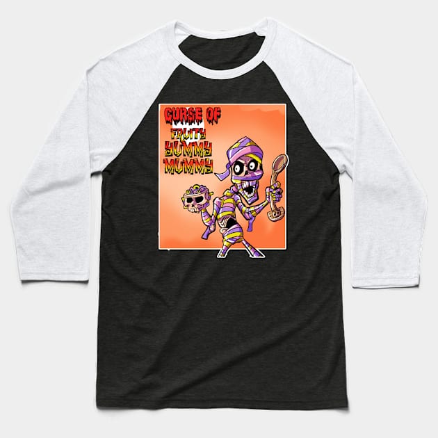 Curse of YUMMY MUMMY Baseball T-Shirt by Biomek